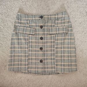 Urban Outfitters Size Small Plaid Button-Front Skirt